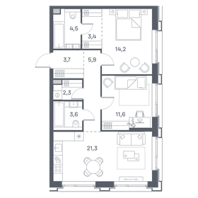 Квартира 70,5 м², 2-комнатная - изображение 1