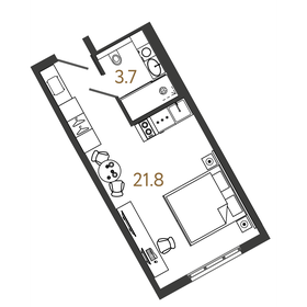 28 м², квартира-студия 9 500 000 ₽ - изображение 106