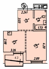 33 м², 1-комнатная квартира 4 704 700 ₽ - изображение 29