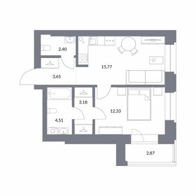 Квартира 44,8 м², 1-комнатная - изображение 1