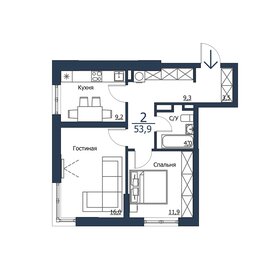 57 м², 2-комнатная квартира 8 500 000 ₽ - изображение 25