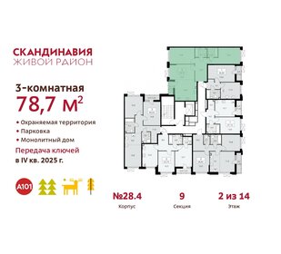 79 м², 3-комнатная квартира 22 000 000 ₽ - изображение 142