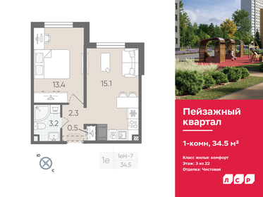 34 м², 1-комнатная квартира 6 215 200 ₽ - изображение 32