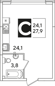 Квартира 27,9 м², студия - изображение 2