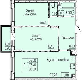60,8 м², 2-комнатная квартира 6 030 000 ₽ - изображение 26