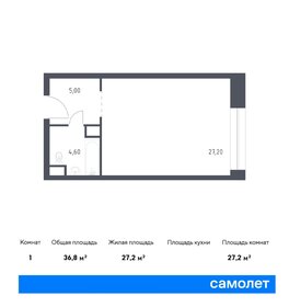 Квартира 36,8 м², студия - изображение 1