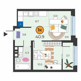 45 м², 1-комнатная квартира 7 300 000 ₽ - изображение 59