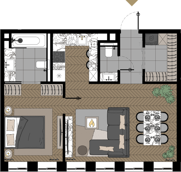 57,8 м², 1-комнатные апартаменты 34 827 208 ₽ - изображение 50