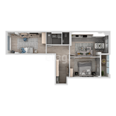 Квартира 73,4 м², 2-комнатная - изображение 3