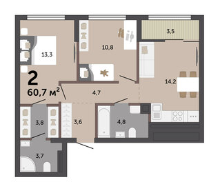 67 м², 2-комнатная квартира 7 700 000 ₽ - изображение 47