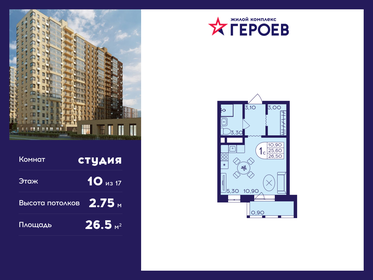 Квартира 26,5 м², студия - изображение 1