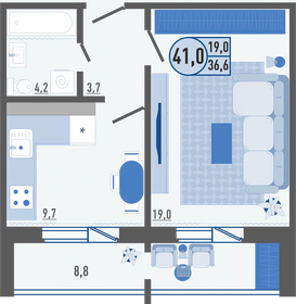 40,7 м², 1-комнатная квартира 3 553 110 ₽ - изображение 75