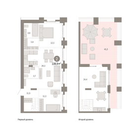 Квартира 138,9 м², 2-комнатная - изображение 1