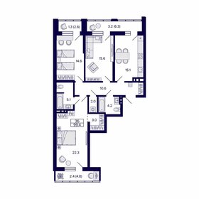 99,4 м², 3-комнатная квартира 14 313 600 ₽ - изображение 65