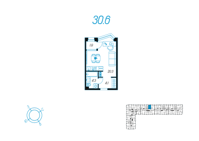46,5 м², 1-комнатная квартира 5 500 000 ₽ - изображение 70