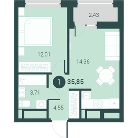 28,3 м², квартира-студия 5 490 000 ₽ - изображение 6