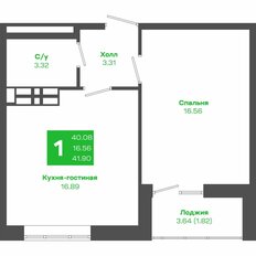 Квартира 41,9 м², 1-комнатная - изображение 2