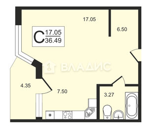 Квартира 32,3 м², студия - изображение 1