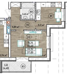Квартира 34 м², 1-комнатная - изображение 1