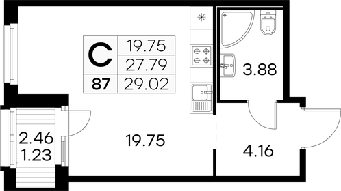 Квартира 29 м², студия - изображение 1