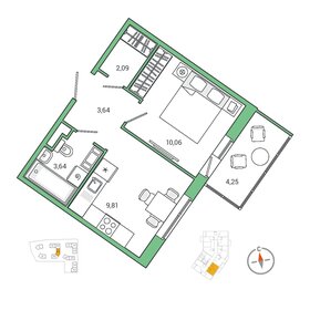 30,8 м², 1-комнатная квартира 7 200 000 ₽ - изображение 62