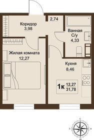 30,7 м², 1-комнатная квартира 3 075 000 ₽ - изображение 66
