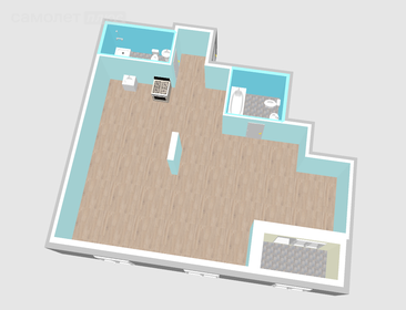 Квартира 60,6 м², студия - изображение 3