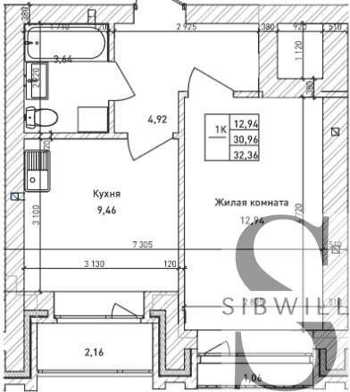 30,9 м², 1-комнатная квартира 6 750 000 ₽ - изображение 24