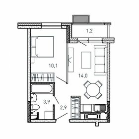 Квартира 32,1 м², 1-комнатная - изображение 1