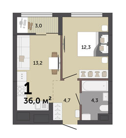 37,2 м², 1-комнатная квартира 5 400 000 ₽ - изображение 17