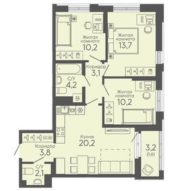 70,4 м², 3-комнатная квартира 4 490 000 ₽ - изображение 82