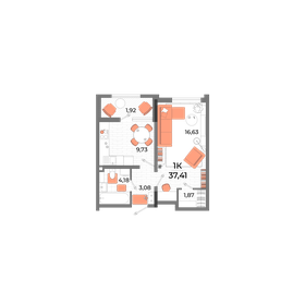 34 м², 1-комнатная квартира 7 100 000 ₽ - изображение 64