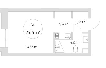 24 м², апартаменты-студия 9 600 417 ₽ - изображение 6