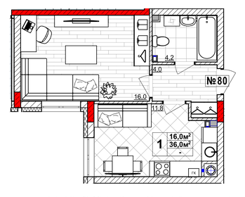 36,3 м², 1-комнатная квартира 6 090 000 ₽ - изображение 65