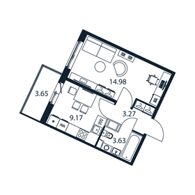 Квартира 32,2 м², 1-комнатная - изображение 1