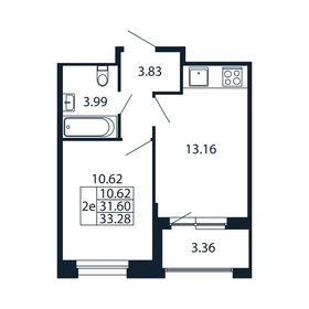 Квартира 33,3 м², 1-комнатная - изображение 4