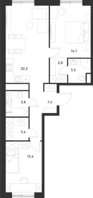 Квартира 69,3 м², 3-комнатная - изображение 1