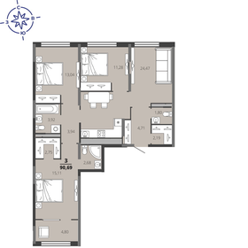 80,9 м², 3-комнатная квартира 9 400 000 ₽ - изображение 95