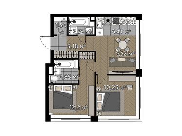50,8 м², 3-комнатная квартира 26 014 450 ₽ - изображение 28