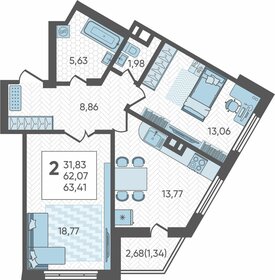 68 м², 2-комнатная квартира 8 200 000 ₽ - изображение 53