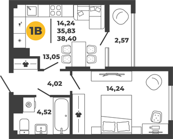 35 м², 1-комнатная квартира 2 940 000 ₽ - изображение 22