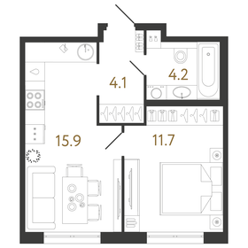 35 м², квартира-студия 7 000 000 ₽ - изображение 86