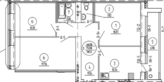 Квартира 78,5 м², 3-комнатная - изображение 4