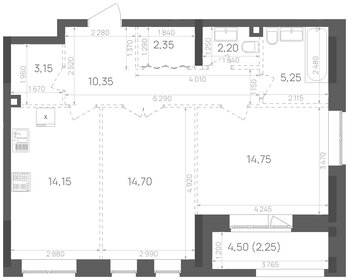 71,4 м², 3-комнатная квартира 13 380 000 ₽ - изображение 63