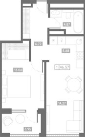 Квартира 46,6 м², 1-комнатная - изображение 1