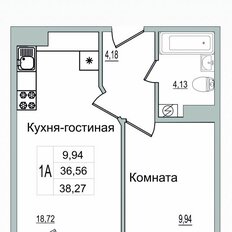 Квартира 38,3 м², 1-комнатная - изображение 3