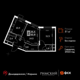 51,8 м², 2-комнатная квартира 12 799 780 ₽ - изображение 76