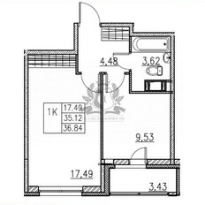 Квартира 36,8 м², 1-комнатная - изображение 1