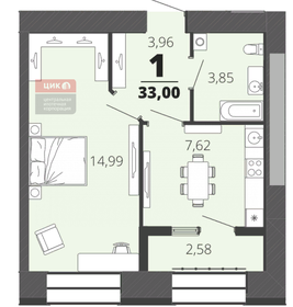 33 м², 1-комнатная квартира 3 250 000 ₽ - изображение 60