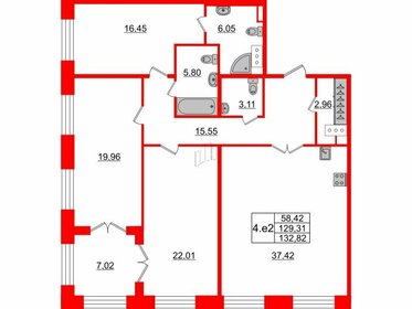 155,3 м², 3-комнатная квартира 70 661 000 ₽ - изображение 96